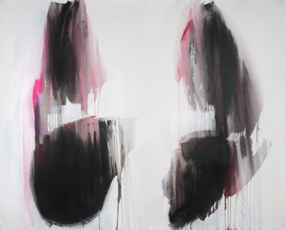 pintura abstracta blanco y negro