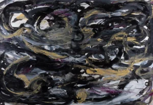 Pintura expresionista abstracta, serie El cazador de mamuts