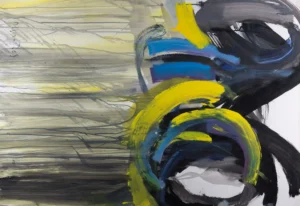 Pintura expresionista abstracta, serie El cazador de mamuts