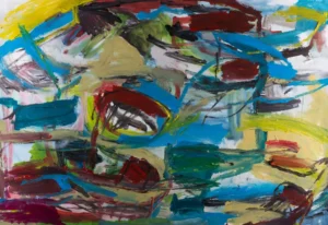 Pintura expresionista abstracta, serie El cazador de mamuts