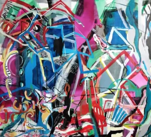 Pintura expresionista abstracta, serie CITY