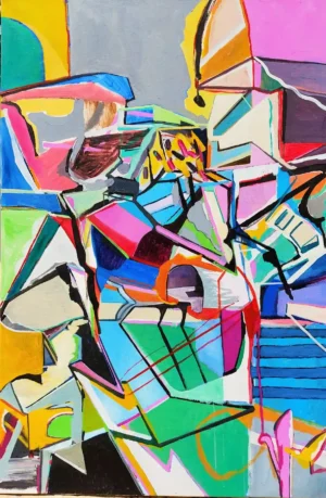 Pintura expresionista abstracta, serie CITY